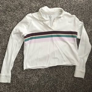 Half button up cropped long-sleeve(FROM KOHLS)